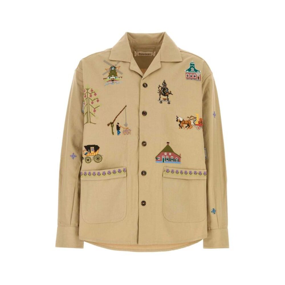 Baziszt Men Beige Denim Tusken Overshirt